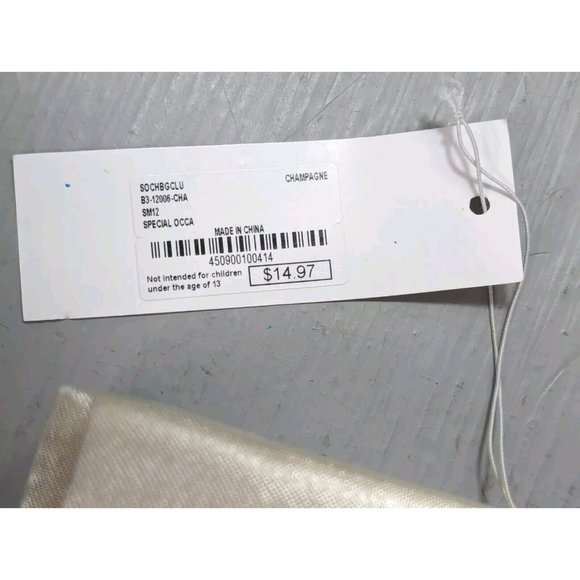 Charming Charlie‎ Cream Quilted Purse Clutch Wristlet Silver Chain Shoulder New - Picture 5 of 9